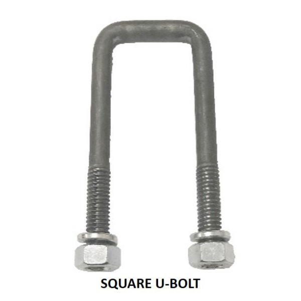 50mm SQ x 6.1/2" UBOLT c/w NUTS & WASHERS